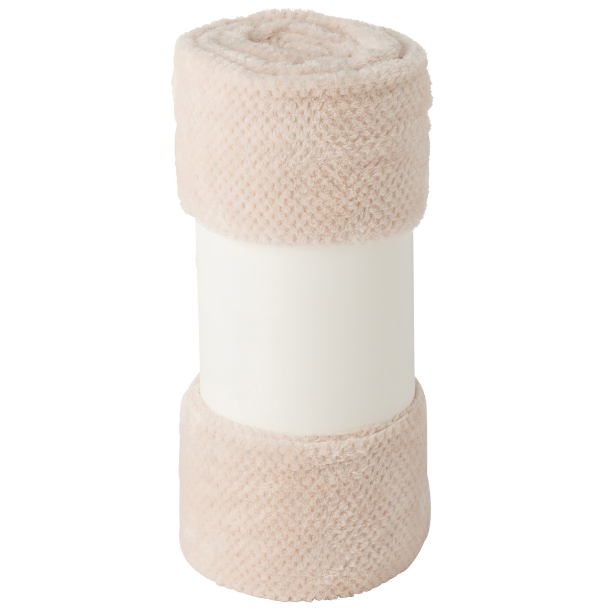 Couverture J-Line Snuggle rose clair en polyester, vue d'ensemble