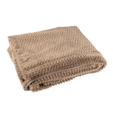 Couverture J-Line taupe en polyester, vue d'ensemble élégante