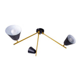 Le plafond à 3 places "Triton" en métal noir avec version E27, éclairage pour le salon, table à manger ou bureau