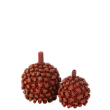 Vase Saki en céramique rouge, élégant et moderne, diamètre 24,5 cm.