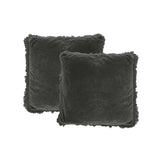 Coussin en velours Rosie gris foncé 45x45