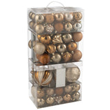 Boule de Noël J-Line marron en plastique, élégante et festive.
