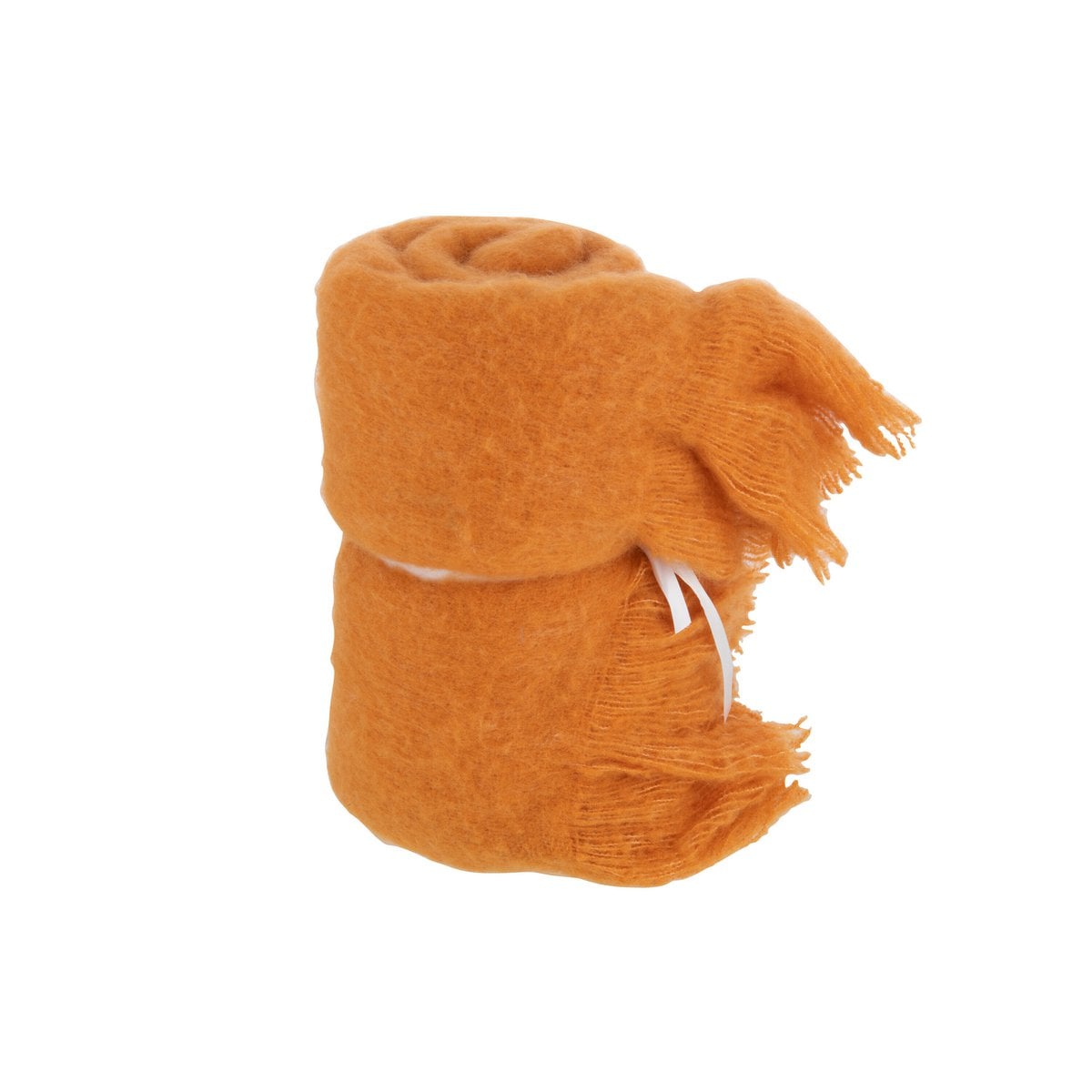 Plaid J-Line frangé ocre, douceur et élégance pour votre intérieur