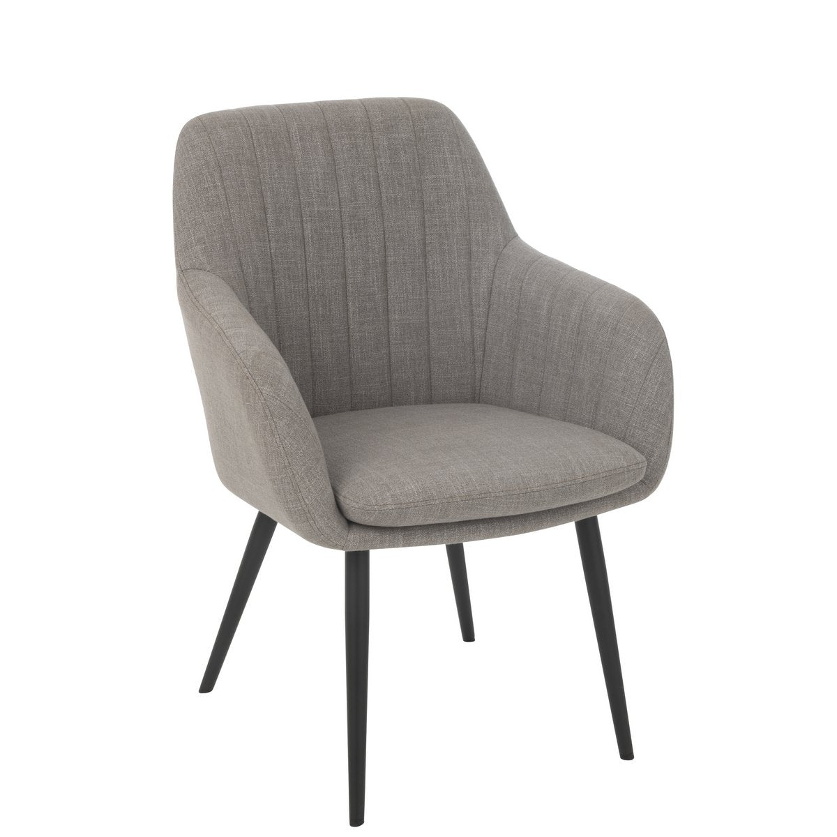 Chaise Miles J-Line en acier et mousse grise, vue avant