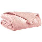Plaid Tender Pompons Aubepine 130 x 170
