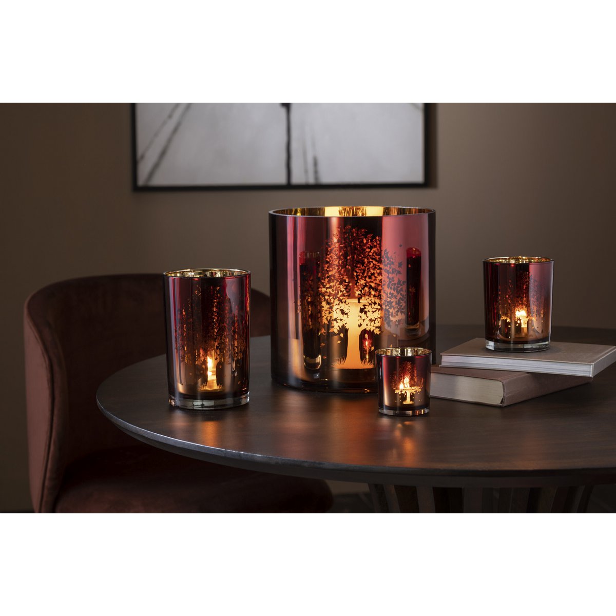 Bougeoir J-Line Trees sur une table moderne