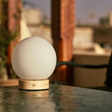 Lampe rechargeable en bois marron clair Flore