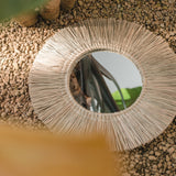 Miroir mural rond en jonc de mer de 60 cm de diamètre RIMBA