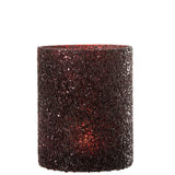 Lanterne J-Line Glitter bordeaux, détail du verre