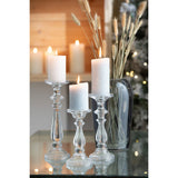 Détail du verre transparent du bougeoir J-Line, style moderne