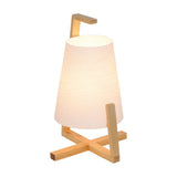 Lampe de table en bambou avec écran en plastique "Shoji", avec cadre en bambou, nature et blanc, environ 32 cm de haut, E14, pour le salon, la salle à manger et le bureau