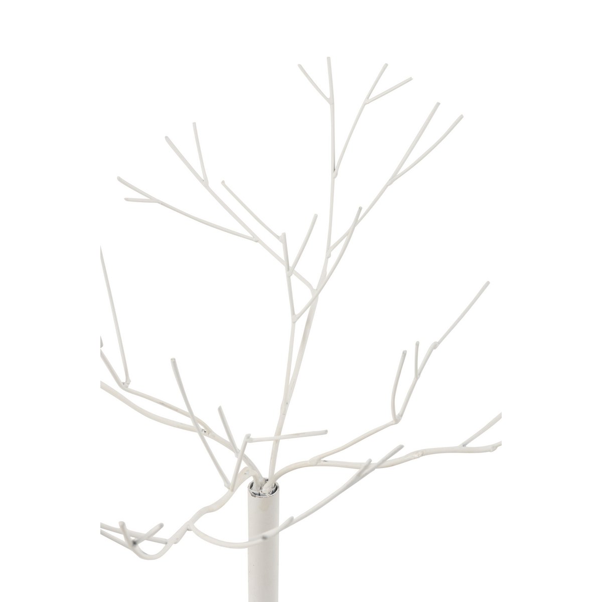 Arbre décoratif J-Line en métal blanc dans un salon moderne