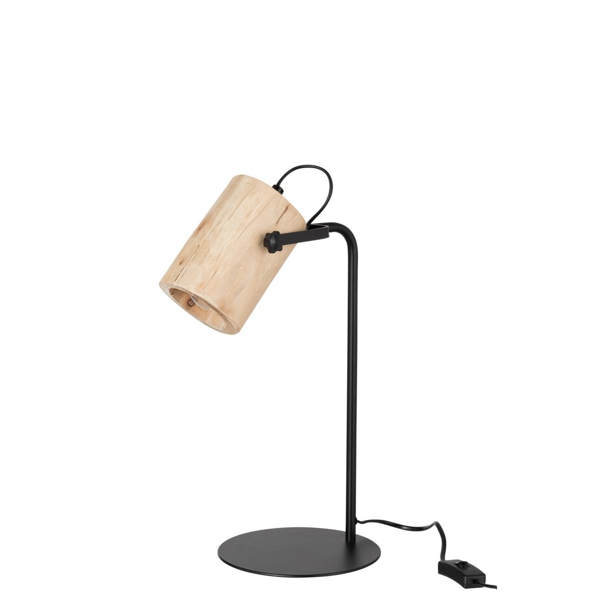 Lampe de table J-Line Silas en bois naturel sur fond blanc