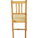 Chaise scandinave, vue arrière montrant le dossier