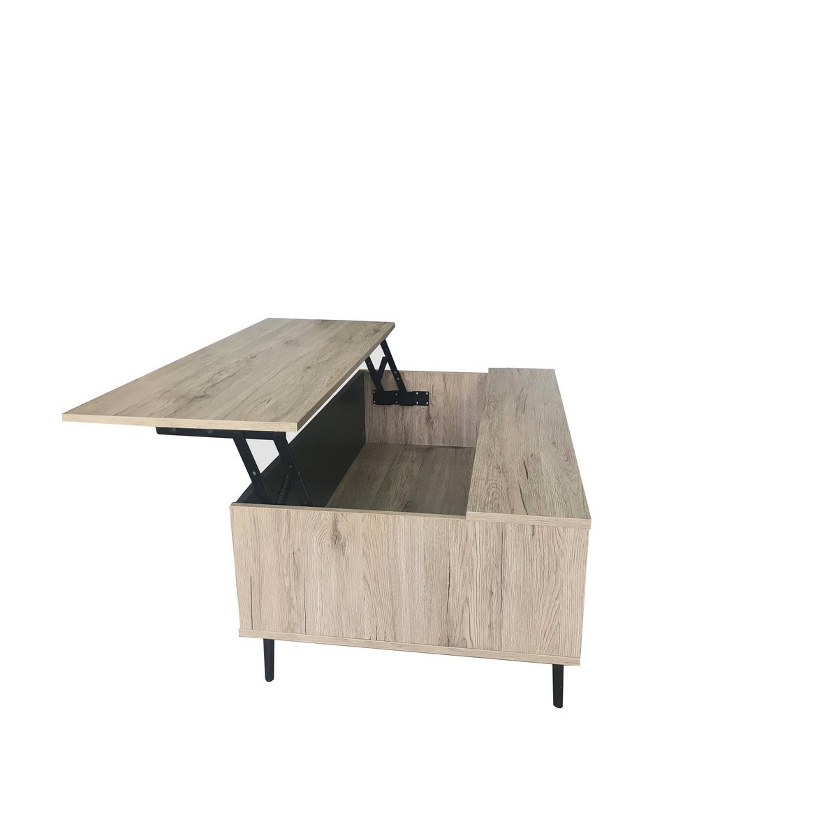 Détail des pieds en métal de la table basse