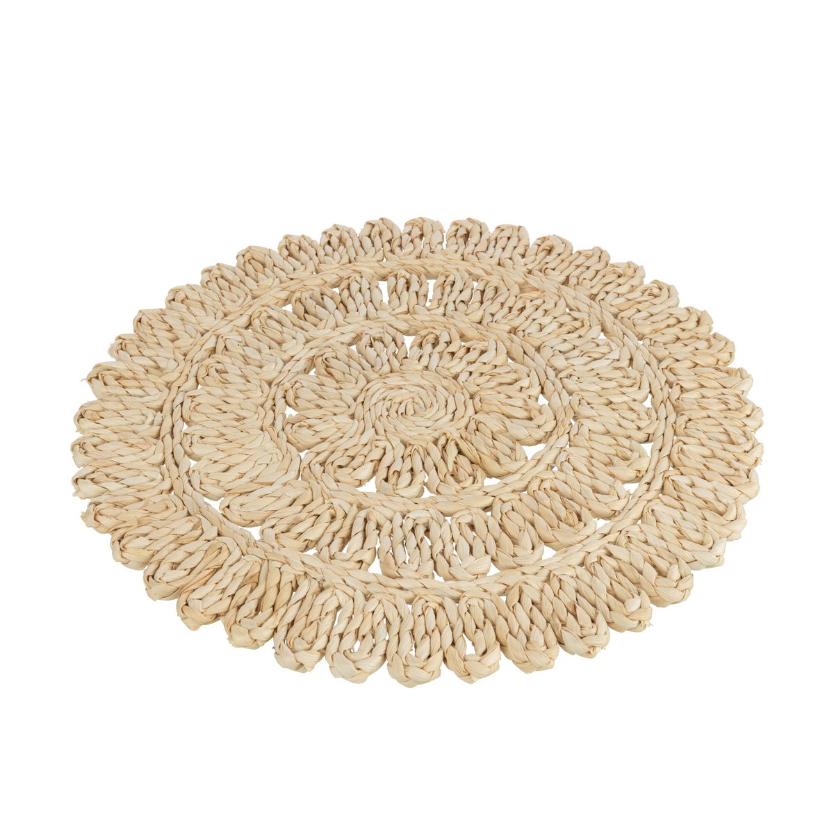 Ambiance de table avec le set de table rond Fleur J-Line en jute