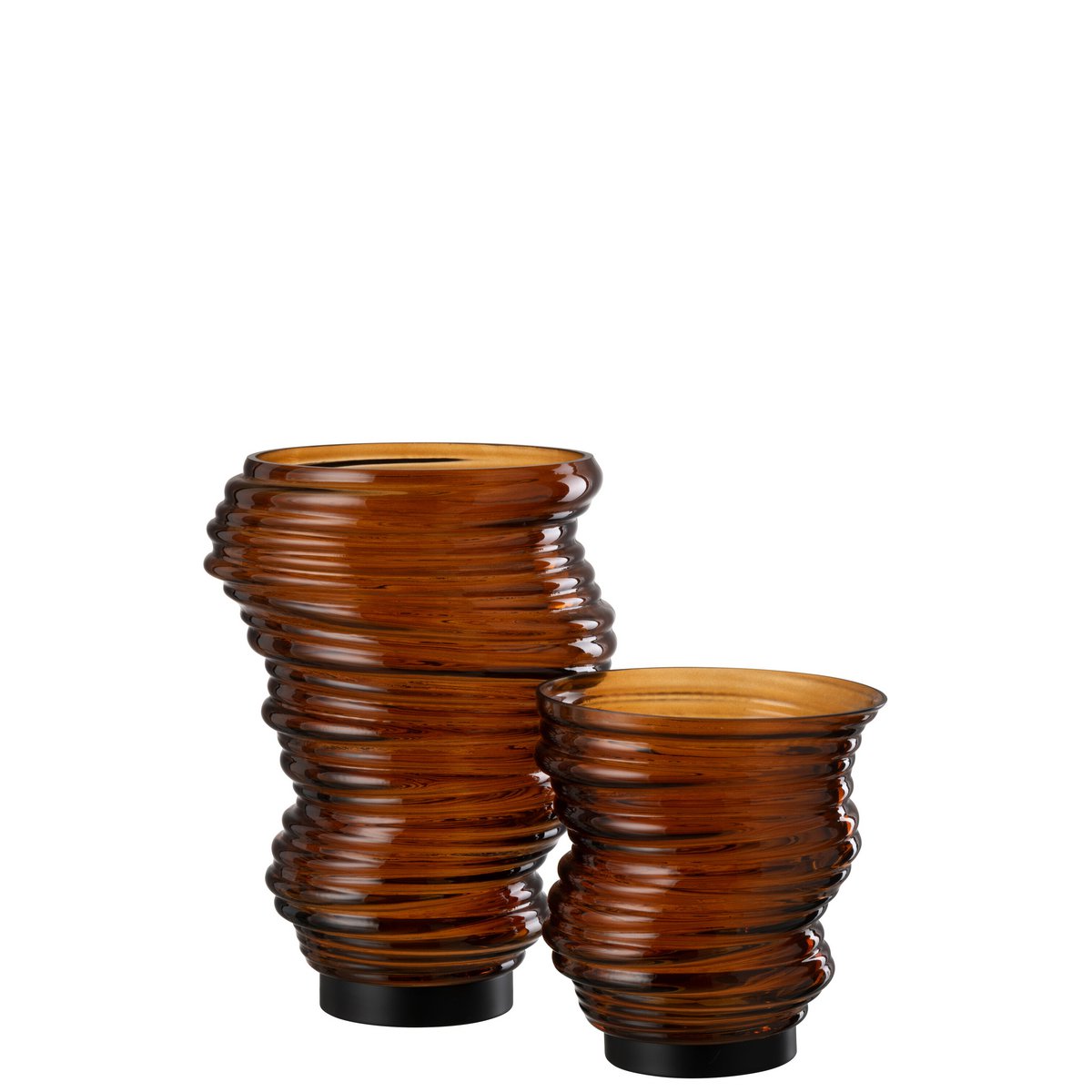 Vase Tornado J-Line avec des fleurs, mise en scène décorative