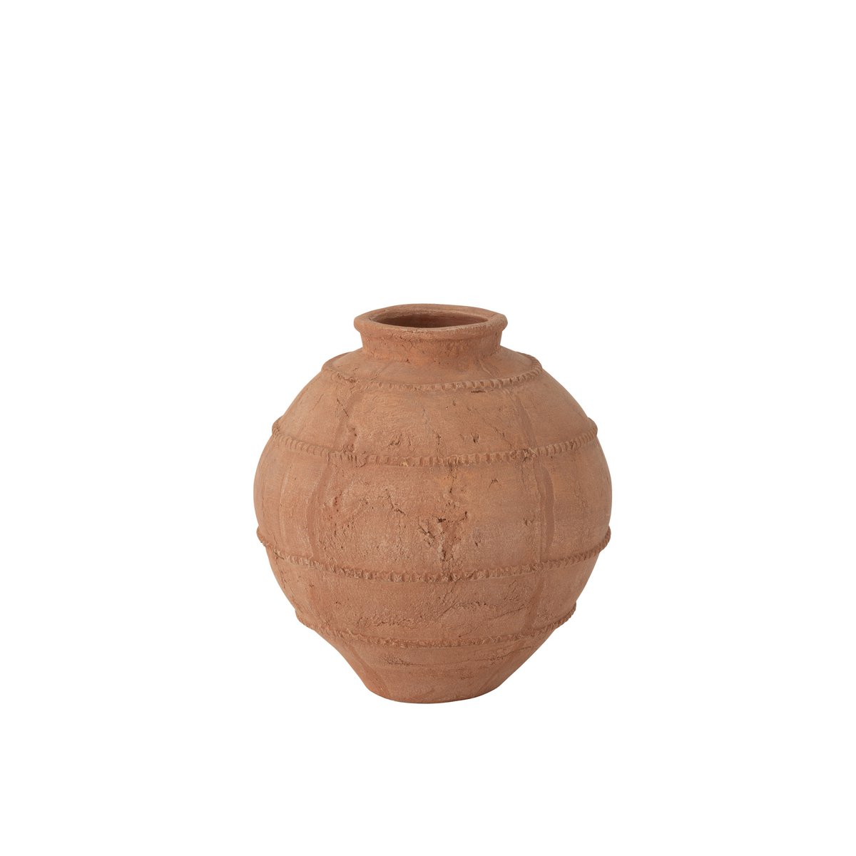 Vase Kaia Rond en Terre Cuite - Céramique marron avec texture élégante