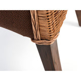 Chaise en rotin chaise rembourrée chaise de salle à manger chaises Antonio sellerie aspect daim marron prairie