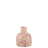 Vase Coeur Mosaïque en Verre Rose - Petit Ø 11 cm