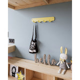 Gorillz Rounded Four Industrial Wall Coat Rack 4 Coat Rack Hooks - Jaune