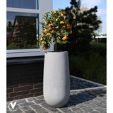 Cache-pot en polyester gris 35 cm