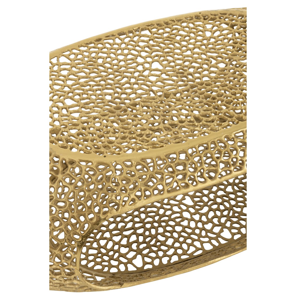Vue latérale de la table basse ovale J-Line