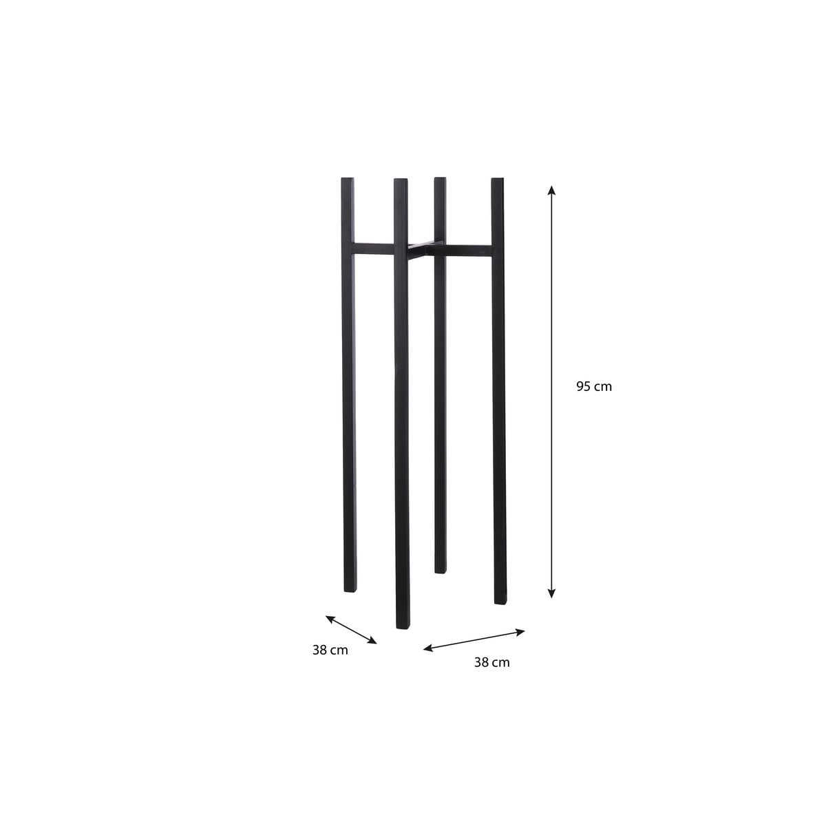 Détail du support pour plantes Ascot Noir en métal