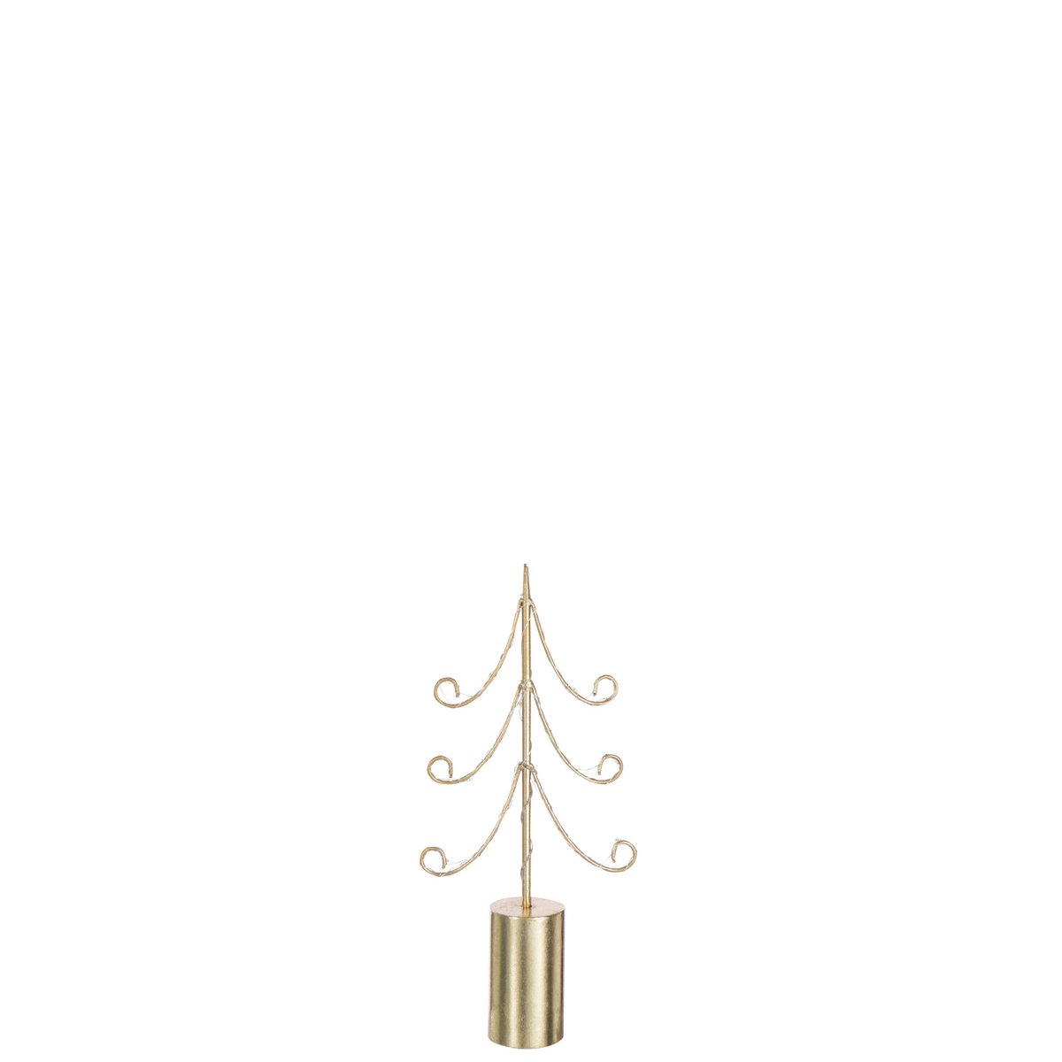 Arbre de Noël J-Line en métal doré dans un salon moderne