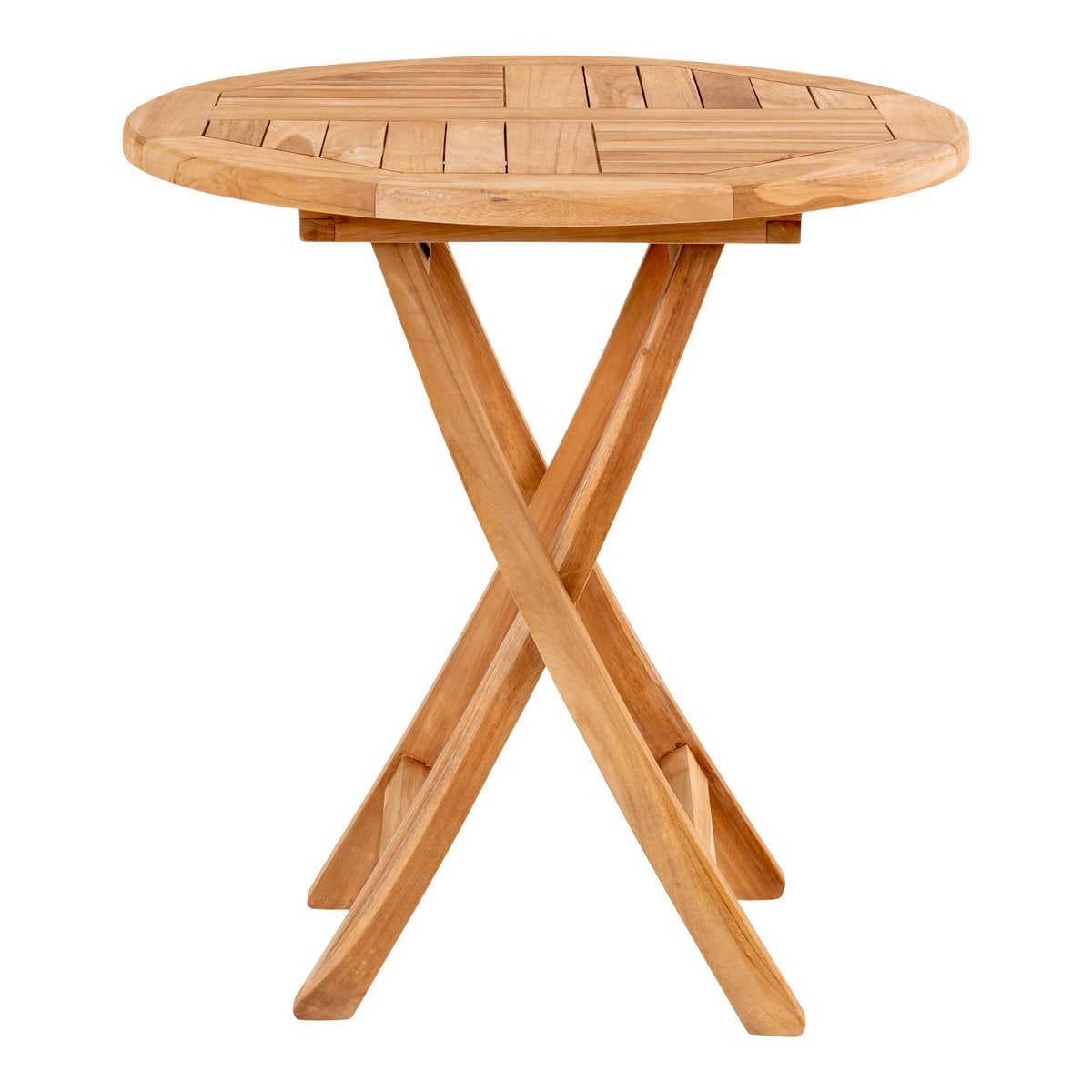 Table d'appoint Oviedo en teck naturel avec plateau rond