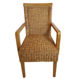 Chaise de salle à manger avec accoudoirs chaise de rotin cappuccino Perth chaise de panier rotin fauteuil durable