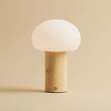 Lampe de table rechargeable en bois marron clair Sam