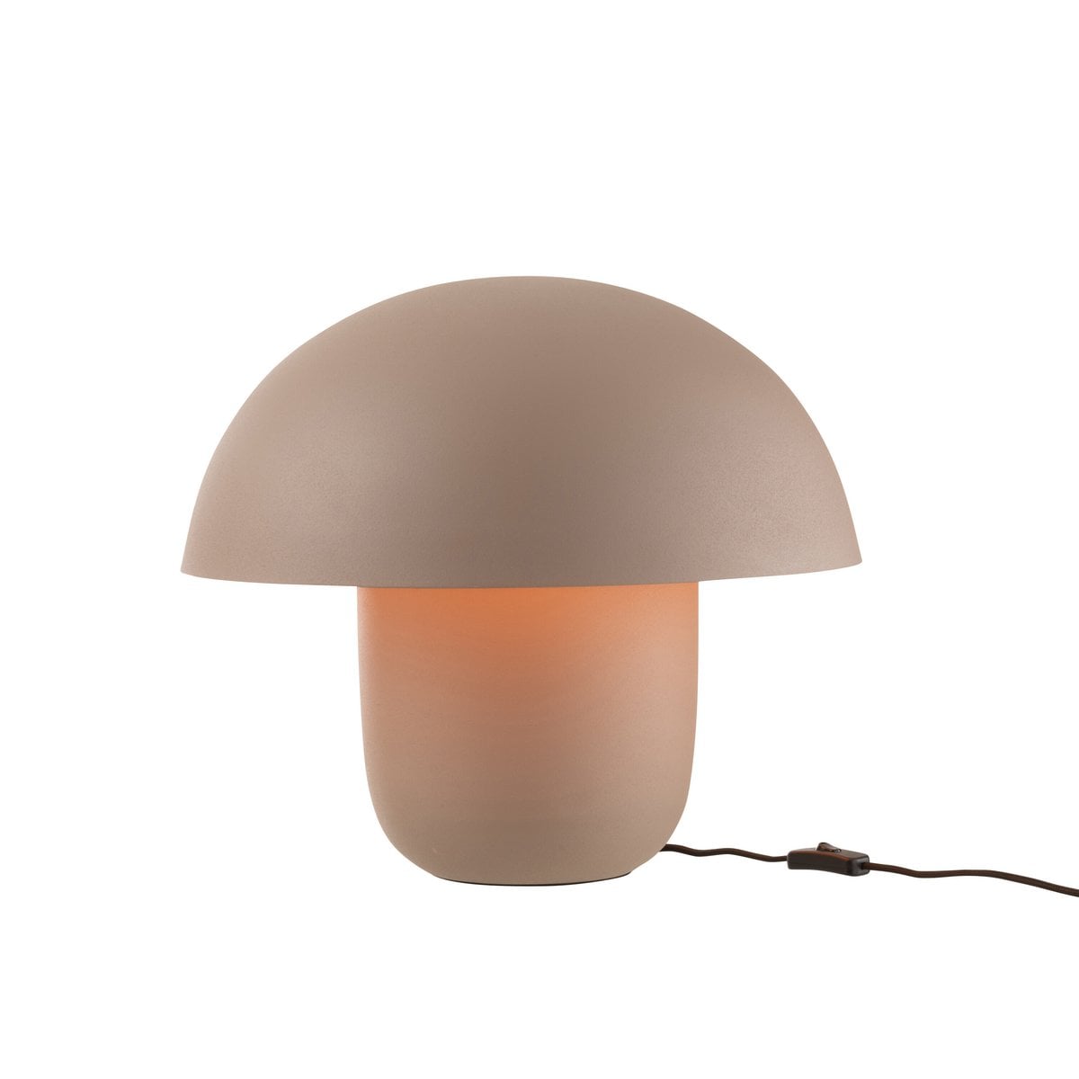 Lampe de table J-Line taupe vue de face, design moderne