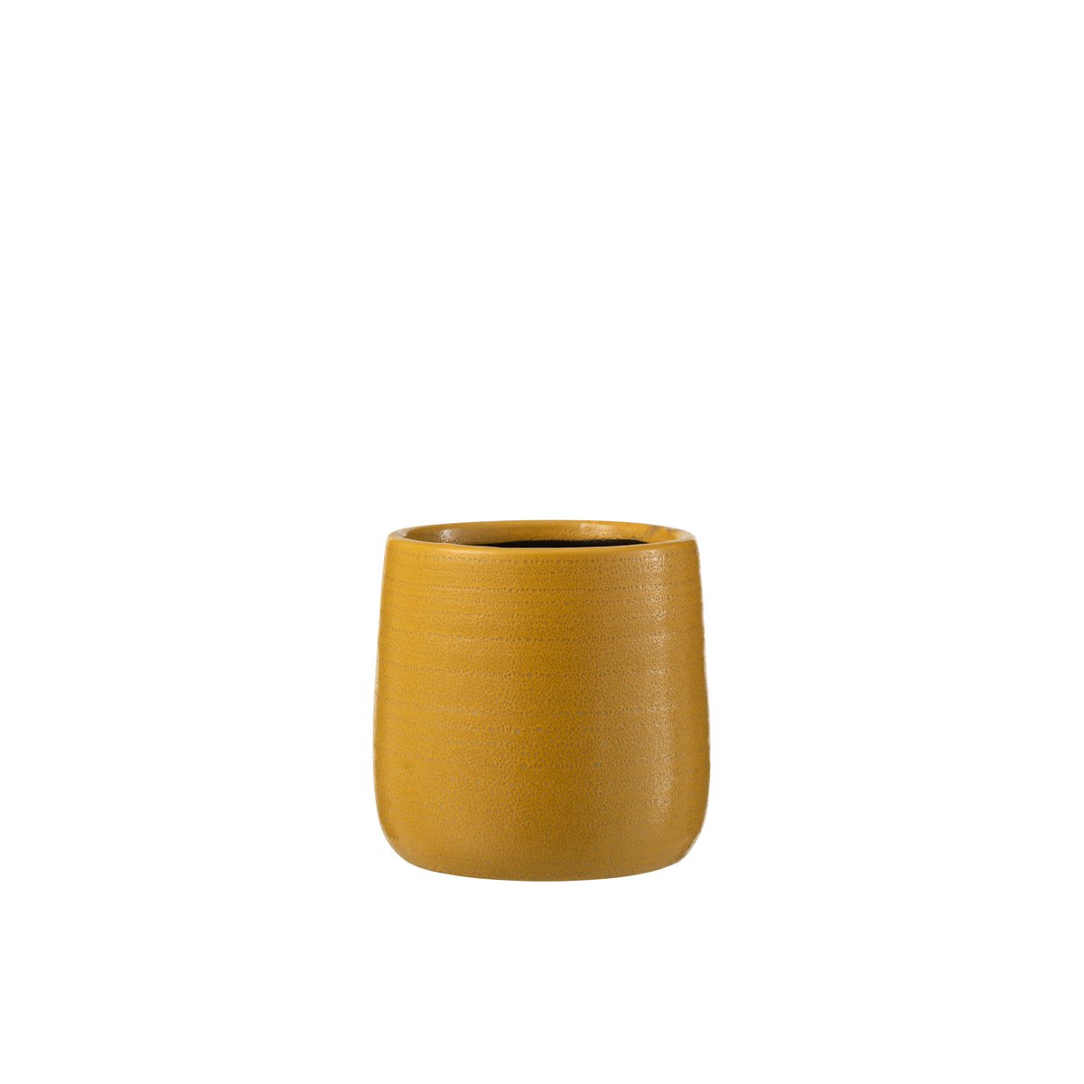 Pot de fleur J-Line ocre, présentation dans un intérieur moderne et élégant.