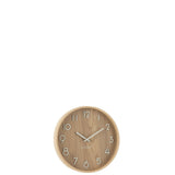 Vue latérale de l'horloge J-Line en bois naturel