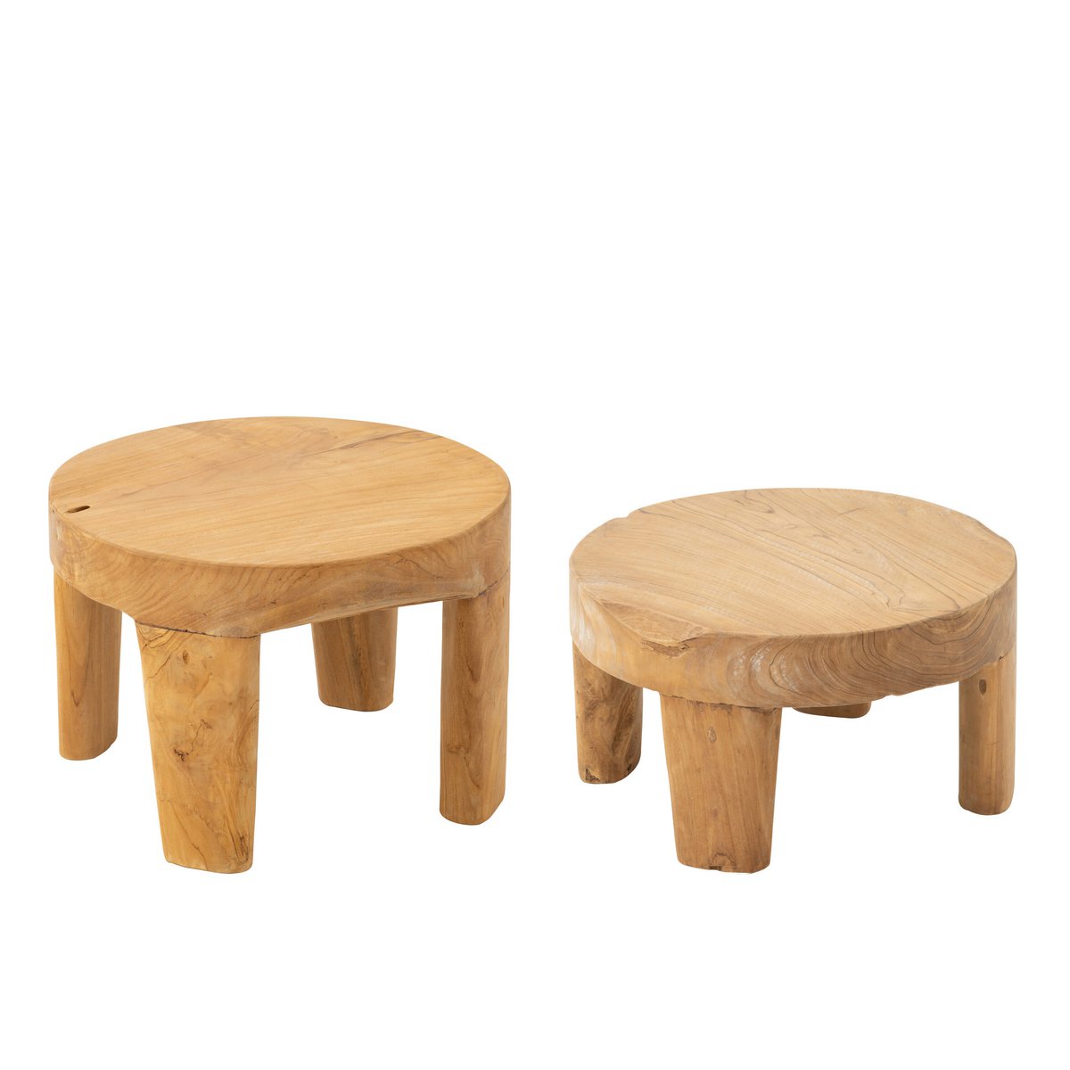 Table J-Line ronde en bois naturel vue de face