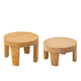 Table J-Line ronde en bois naturel vue de face