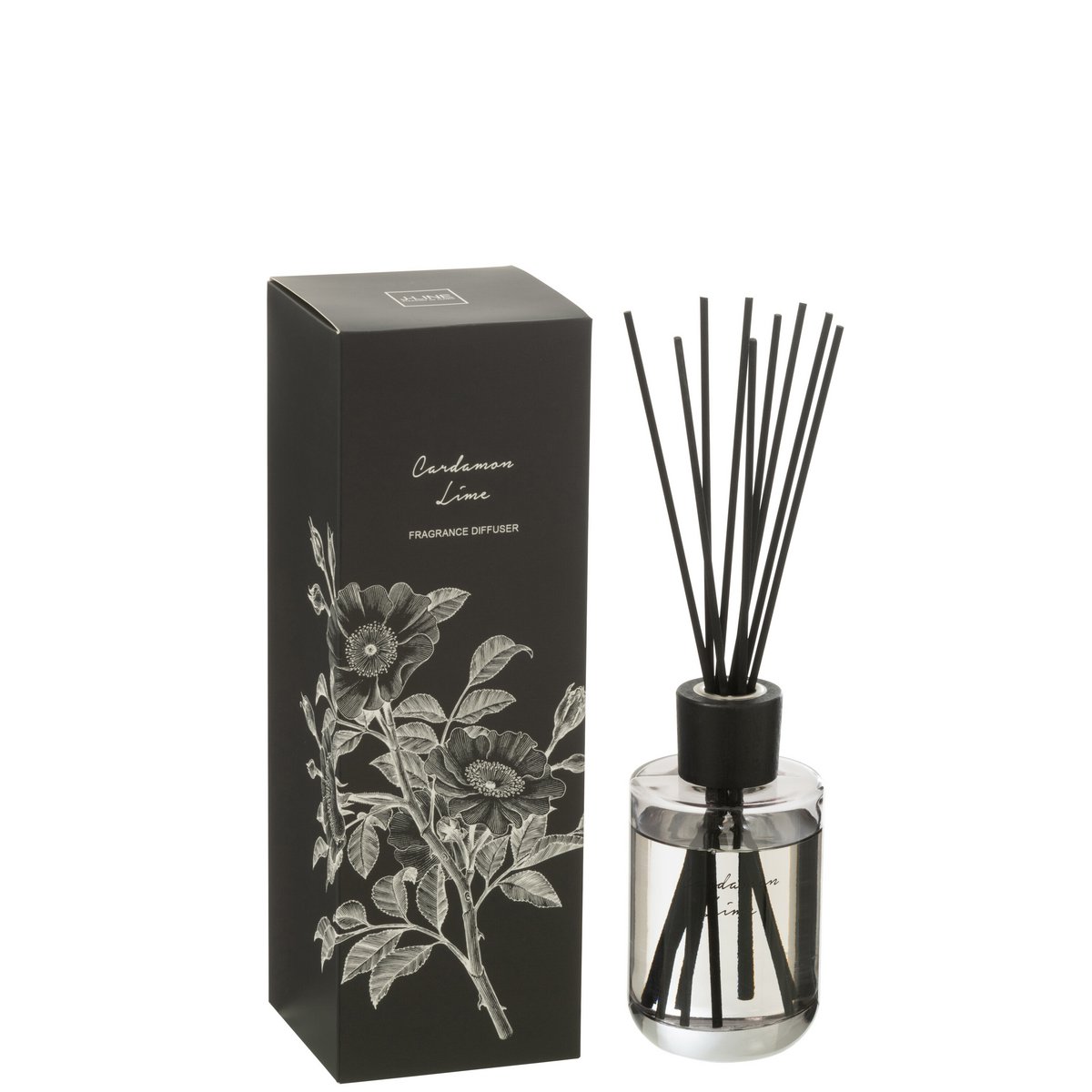 Huile parfumée J-Line Walk in the Woods en verre noir, 180 ml