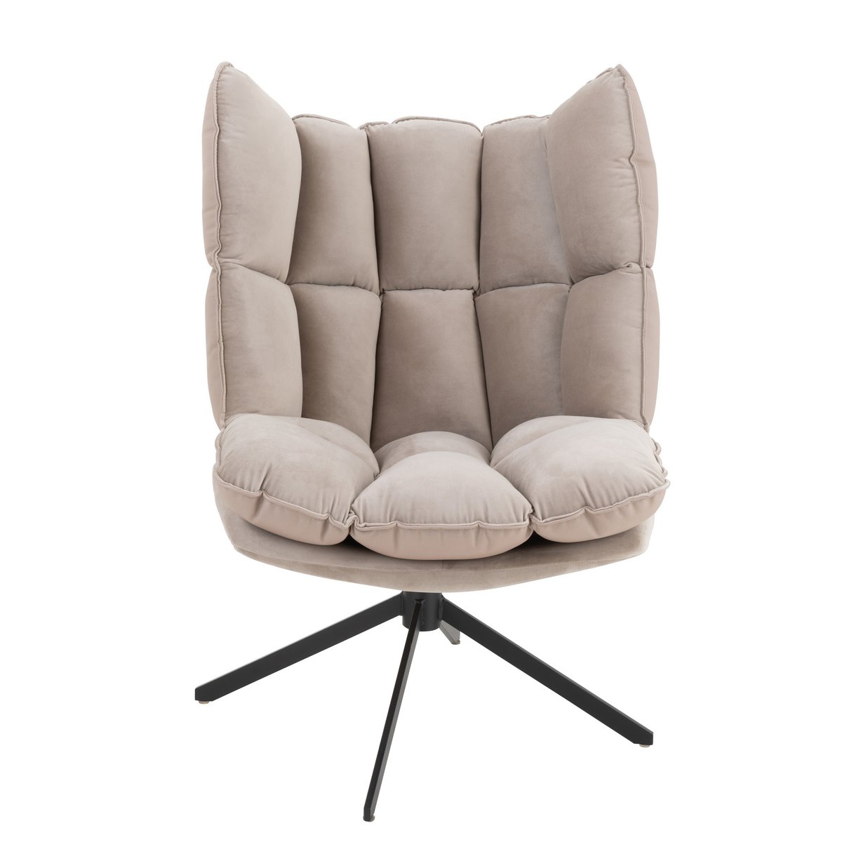Fauteuil relax J-Line en textile gris clair, vue de face
