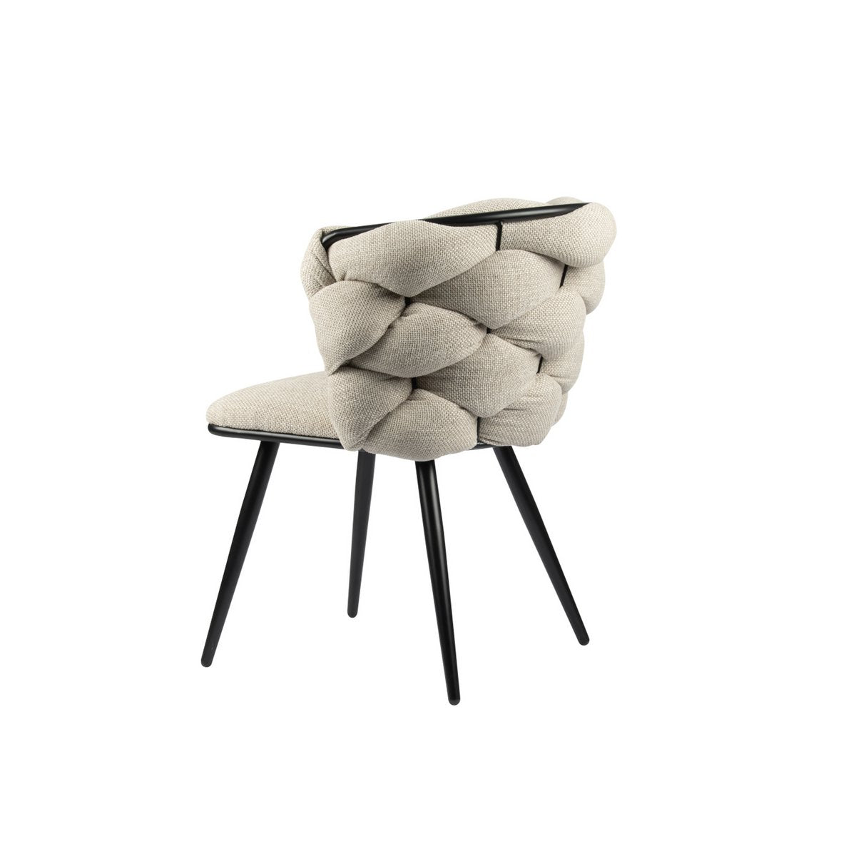 Détail du tissage du dossier de la chaise Rock beige.