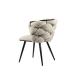 Détail du tissage du dossier de la chaise Rock beige.