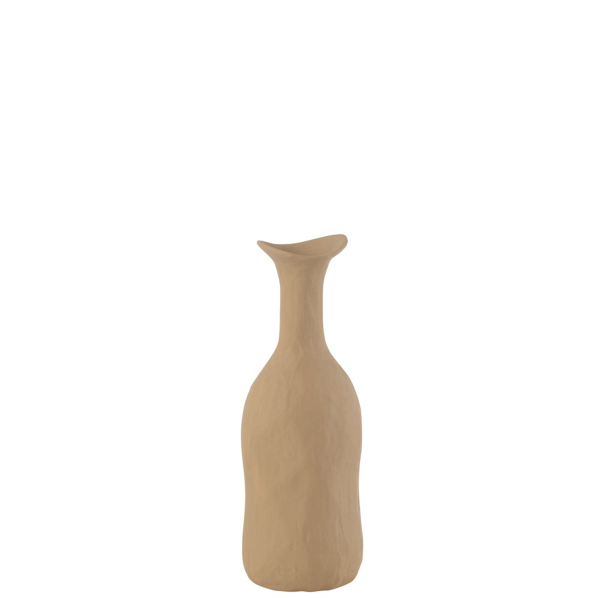 Détail du vase Agra J-Line, finition en aluminium beige