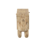 Valise chameau J-Line en bois naturel et blanc, vue de face