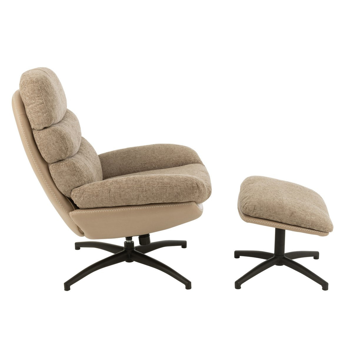 Fauteuil relax J-Line, détail du tissu gris foncé