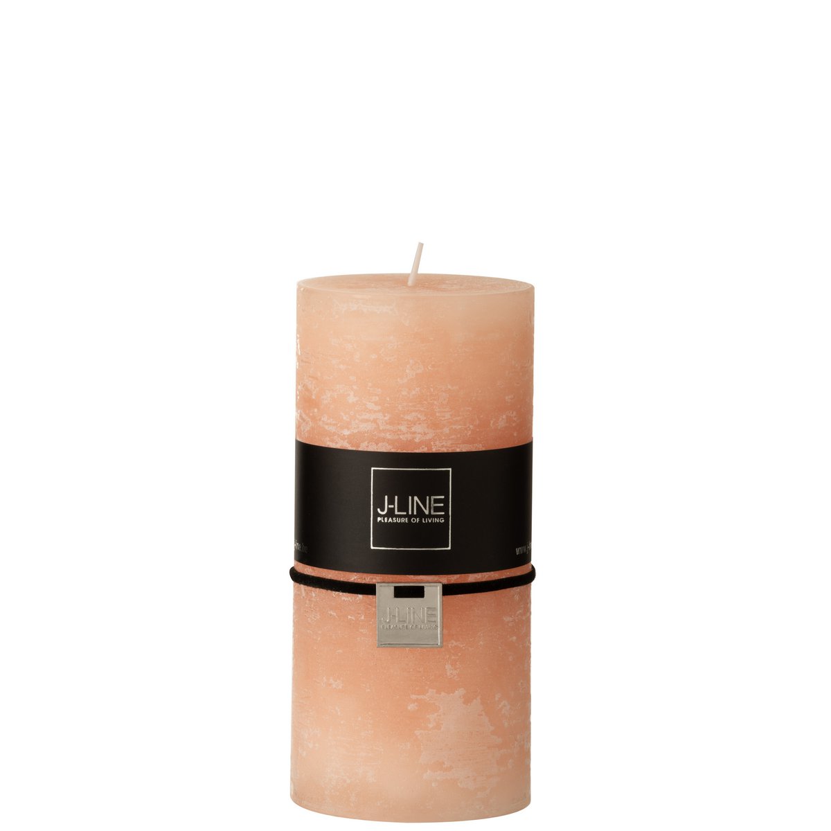 Bougie cylindrique rose J-Line, élégante et moderne, apportant une ambiance chaleureuse