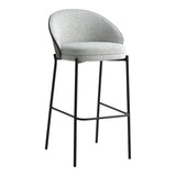 Chaise de bar Canelas en gris clair et marron foncé, vue de face