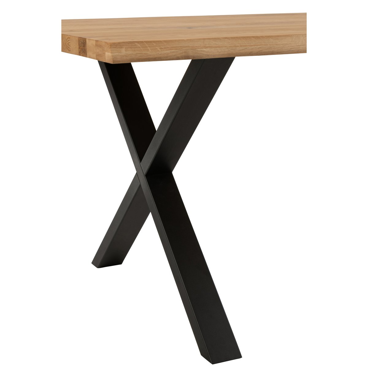 Détail de la finition noire des pieds de table J-Line