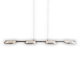 «Poutre» pendentif LED en métal et en plastique en acier-en-linge, avec LED intégrée