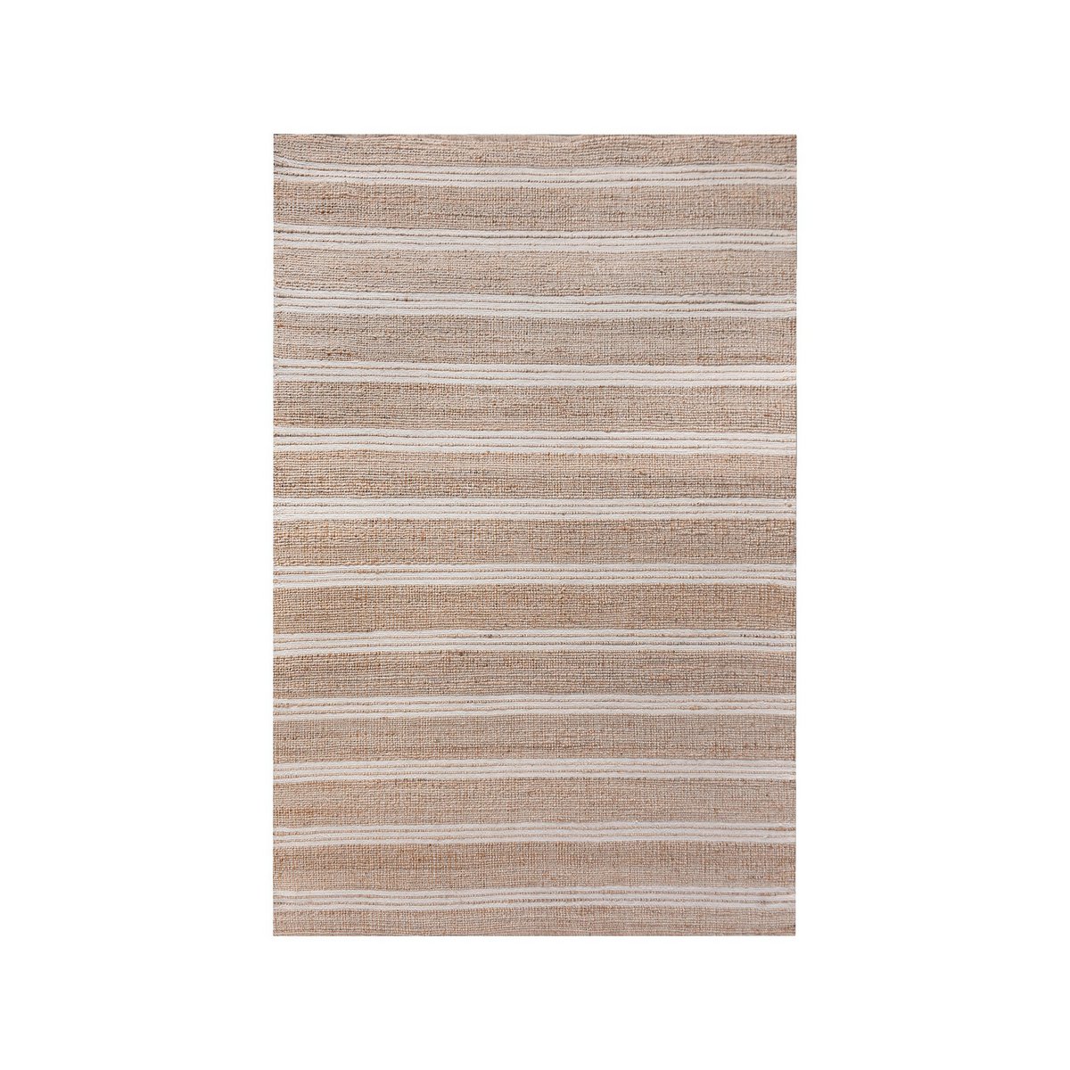 Tapis Kavali en jute et coton, design bohème nature/ivoire, 160x230 cm