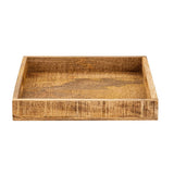 Plateau de service plateau en bois 40x40cm de plateau en bois de service de bac de plateau carré de mangue en mangue